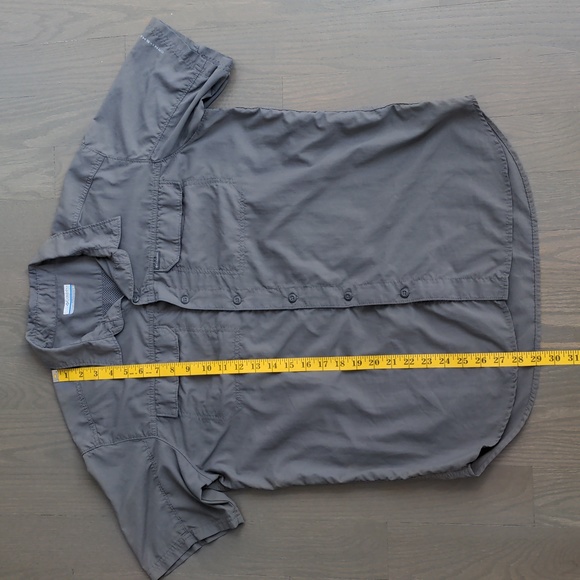 COLUMBIA | Omni-Shade Shirt Short Sleeves Pockets Mesh Back, Gray, Men's Size L - Picture 14 of 15
